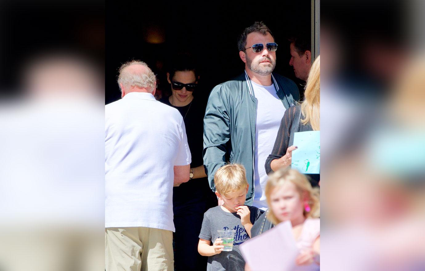 Ben Affleck and Jennifer Garner went to church with their kids.