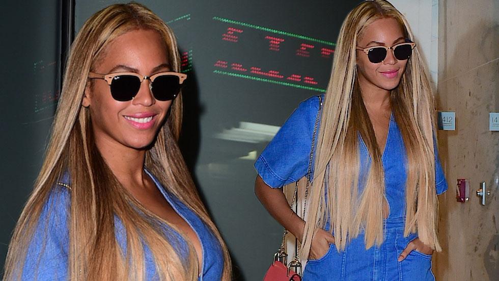 Beyonce ditches ponytail long b londe hair