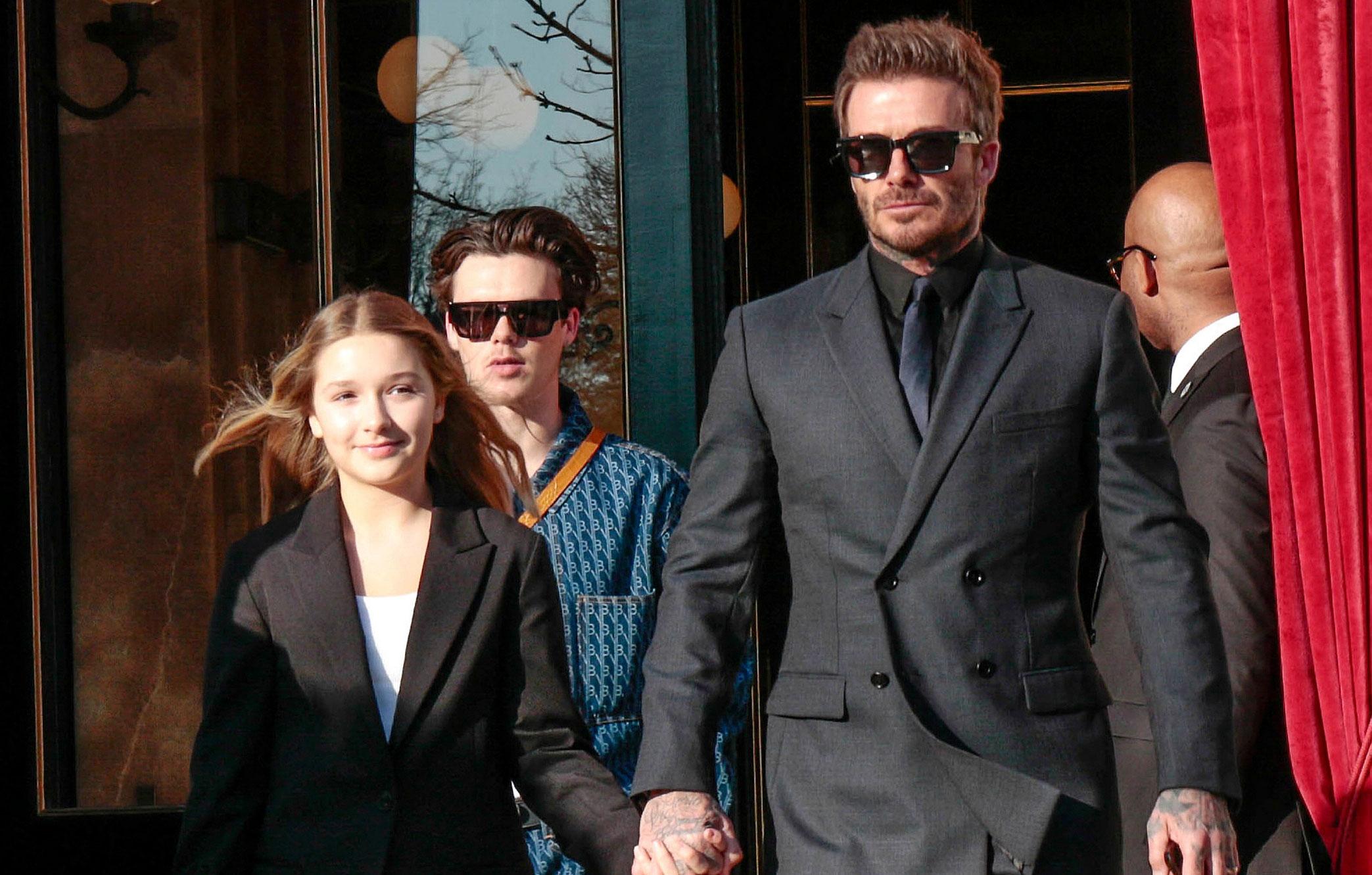 brooklyn beckham and nicola peltz david beckham harper and cruz