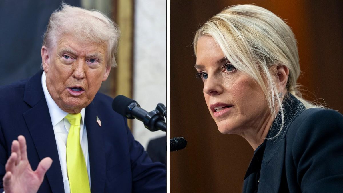 split of Donald Trump and Pam Bondi. 