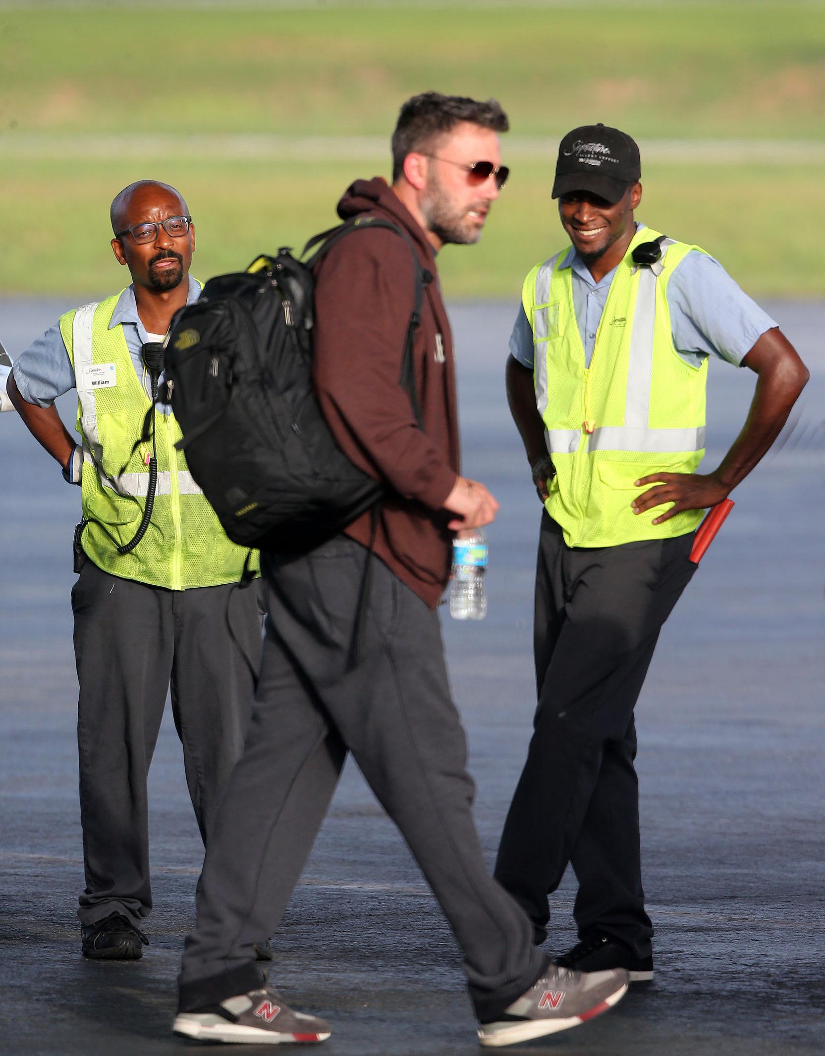 Ben Affleck arrives into airport in Atlanta