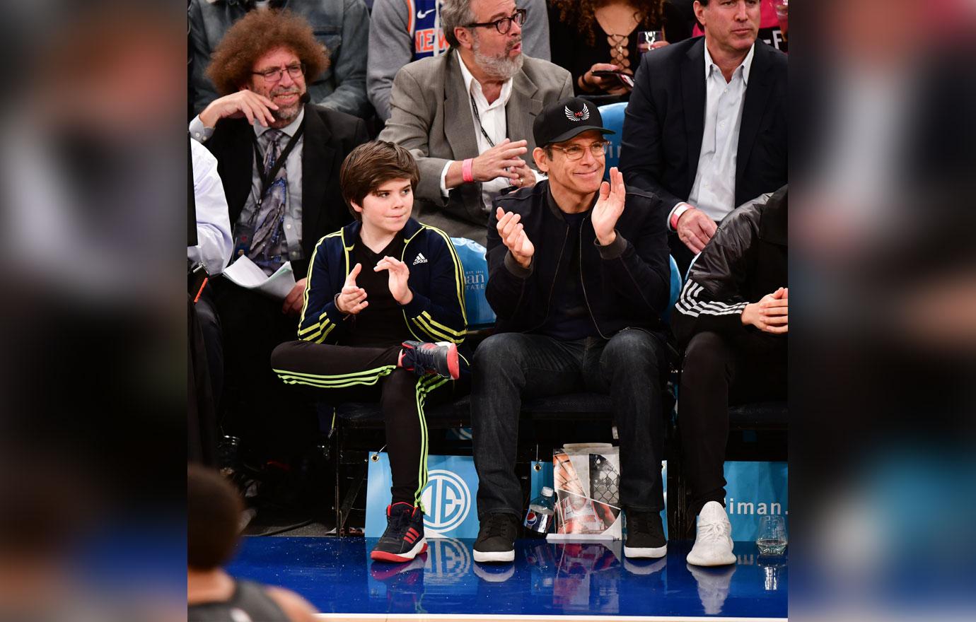 Jonah Hill Ben Stiller Knicks game