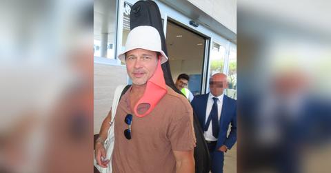 brad pitt spotted at airport pp