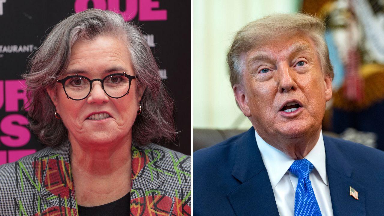 Photo of Rosie O'Donnell and Donald Trump.