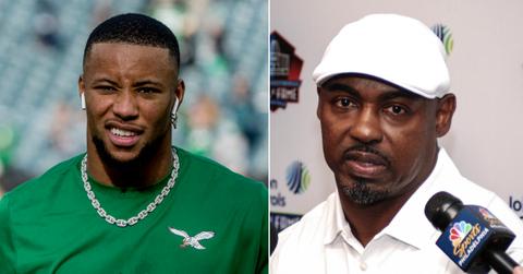 Photo of Saquon Barkley and Brian Dawkins.