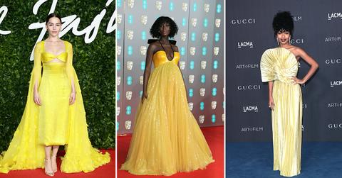 yellow red carpet style fashion