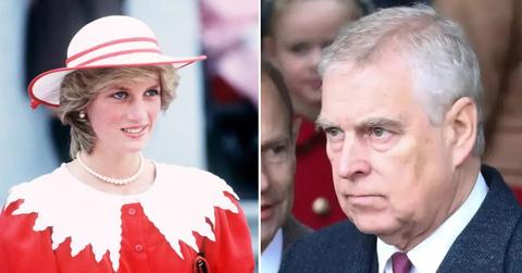 Split photo of Princess Diana and Andrew Mountbatten-WIndsor