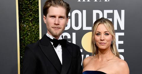 Kaley Cuoco and husband at the Golden Globes