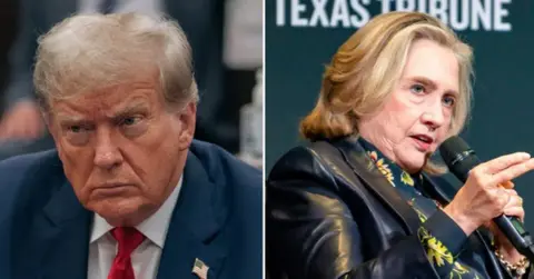 Composite photo of Donald Trump and Hillary Clinton