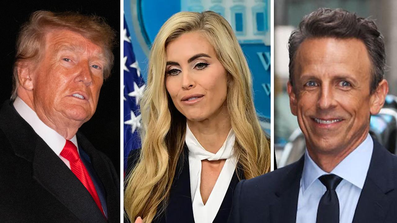 Image of Donald Trump, Katie Zacharia, and Seth Meyers