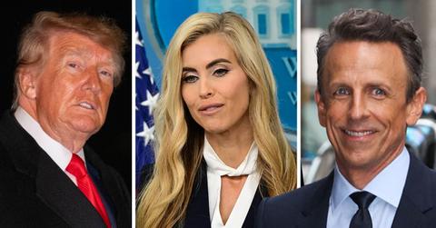 Image of Donald Trump, Katie Zacharia, and Seth Meyers
