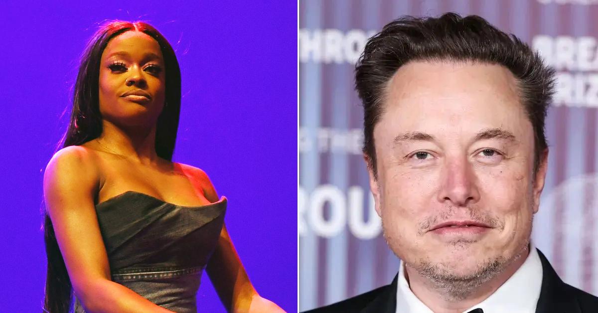 Photo of Azealia Banks; picture of Elon Musk.