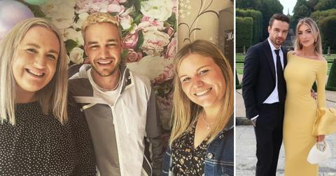 Photo of Liam Payne and his two sisters and a photo of Liam Payne with Kate Cassidy