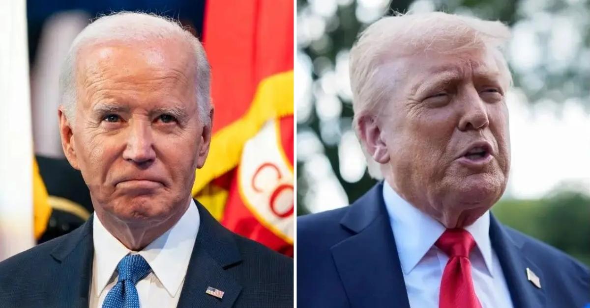 Split photo of Joe Biden and Donald Trump