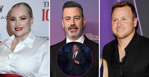 split photo of Meghan McCain, Jimmy Kimmel & Spencer Pratt