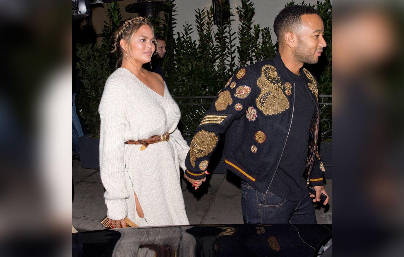 Chrissy Teigen and husband John Legend enjoy a date Night at &#8216;Madeo&#8217; Italian Restaurant in Beverly Hills, CA