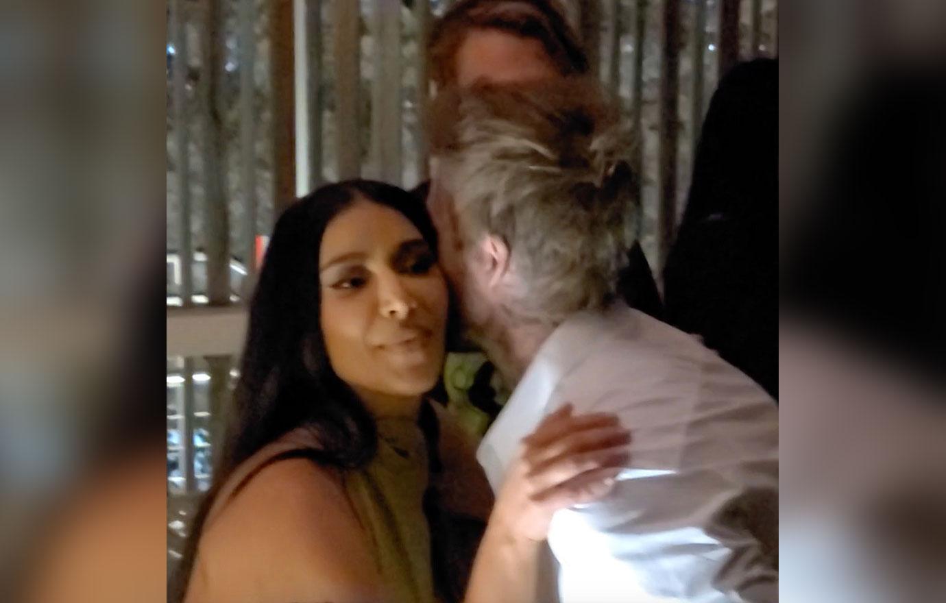 kim kardashian at birthday party with david and victoria beckham