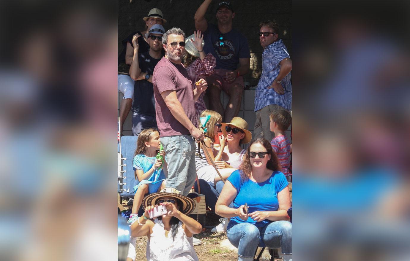 Ben Affleck and Jennifer Garner reunite for a Independence Day parade with their kids