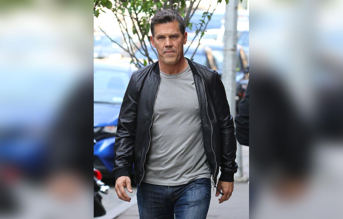 josh brolin wearing leather jacket