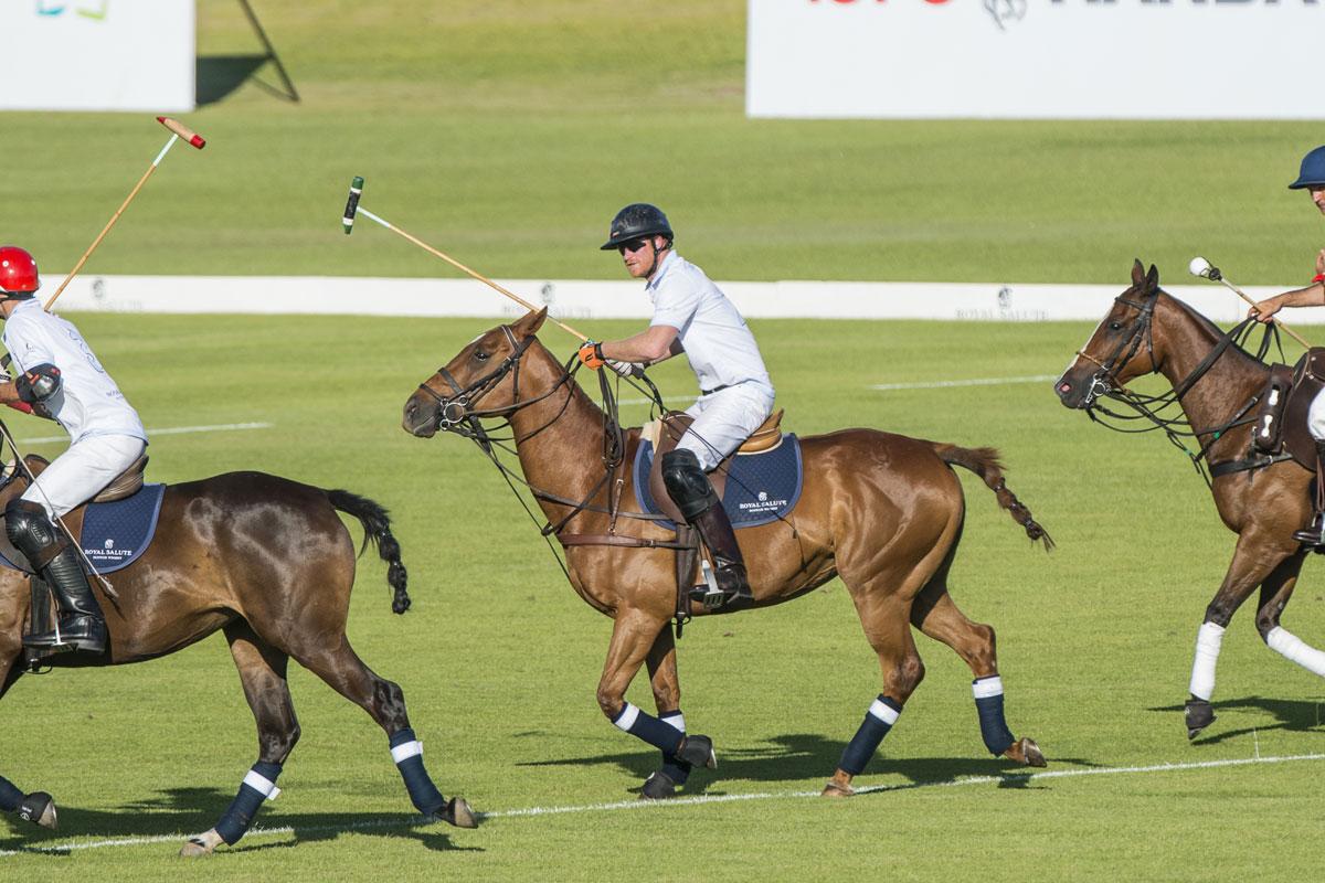 Prince Harry playing in the Sentebale Royal Salute Polo Cup Charity in South Africa **USA ONLY**