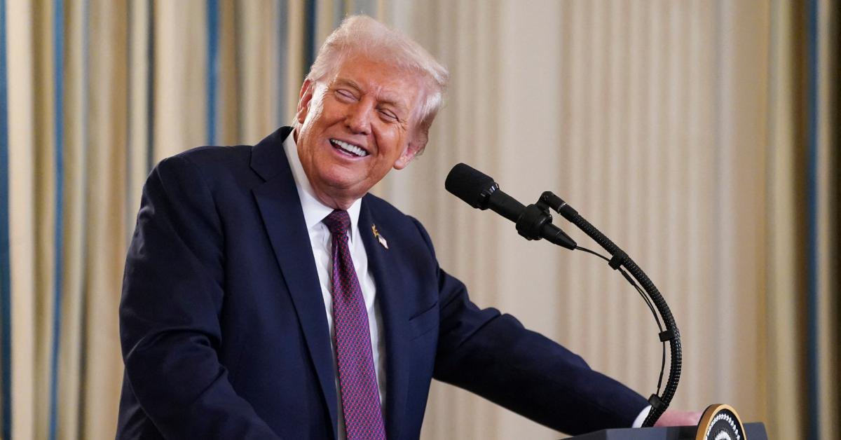 Image of the president of the United States said he was just 'being cute' when suggesting ending wars might get him into heaven. 