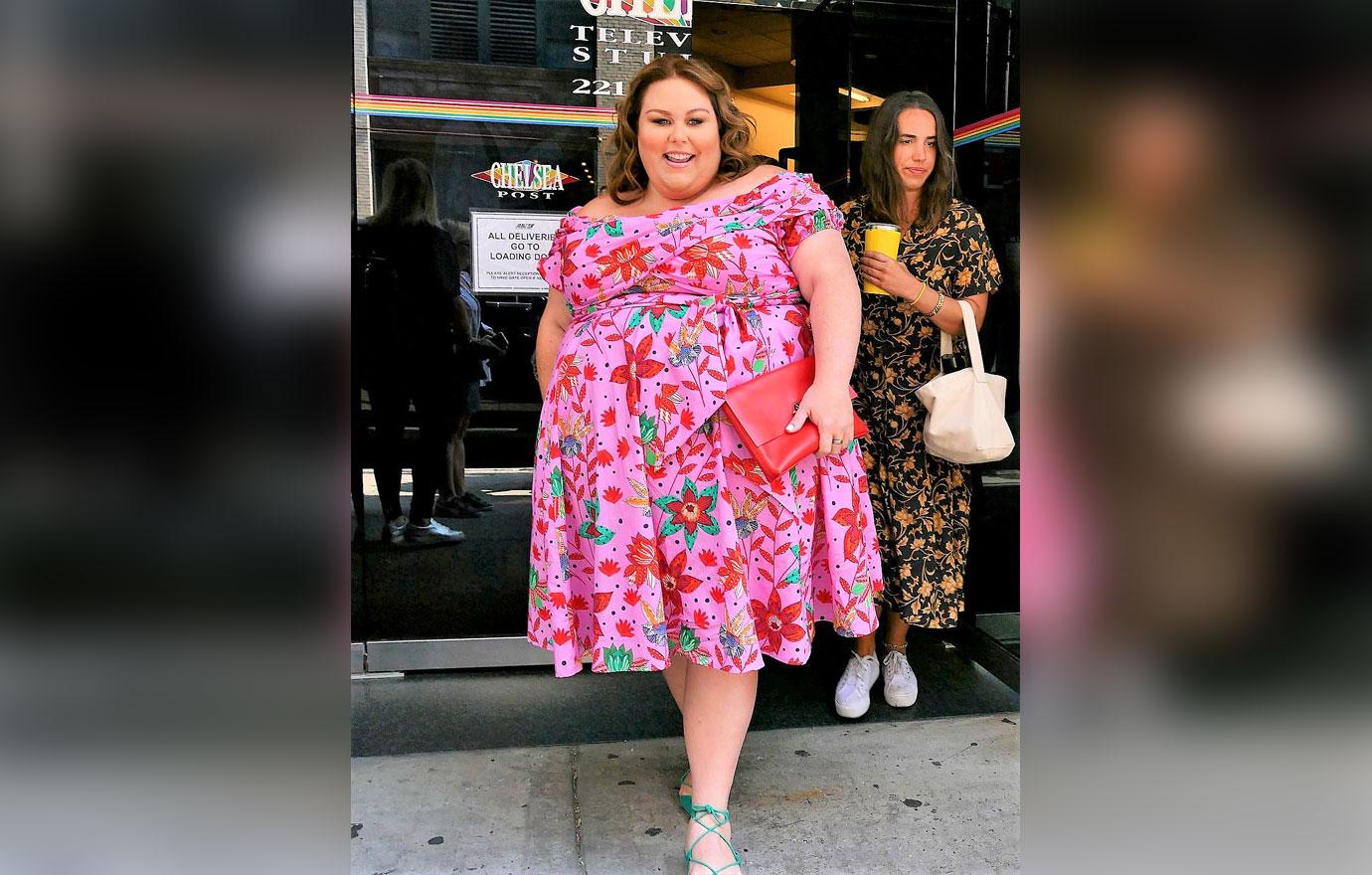 Chrissy Metz leaves Wendy Williams show in pink floral dress