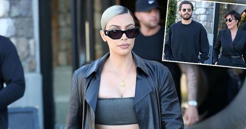 Kim kardashian toned abs lunch scott disick kris jenner