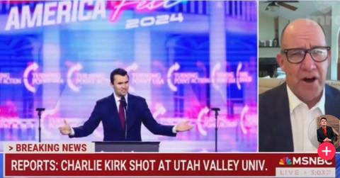 Photo of MSNBC broadcast on Charlie Kirk