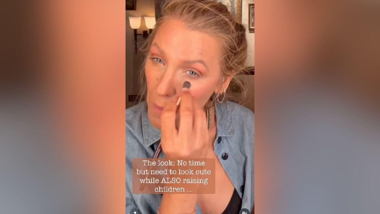 image of Blake Lively shared a behind-the-scenes look at her makeup and hair routine in a candid GRWM video.