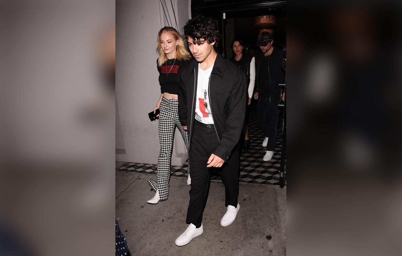 Joe Jonas and Sophie Turner are seen walking hand in hand from Craig&#8217;s restaurant after having dinner