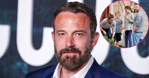 Image of Ben Affleck and (inset) with Jennifer Garner two and of their children.