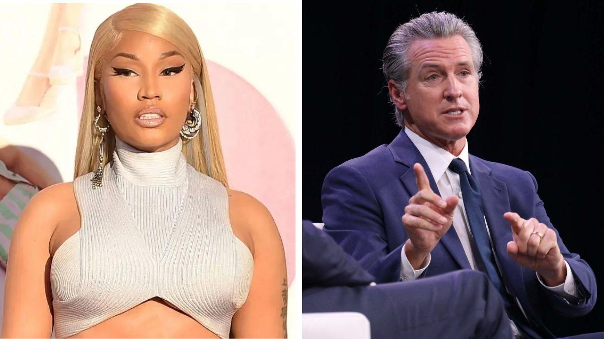 image of Nicki Minaj mocked Gavin Newsom's potential 2028 presidential bid.