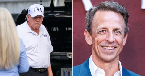 Split image of Donald Trump and Seth Meyers