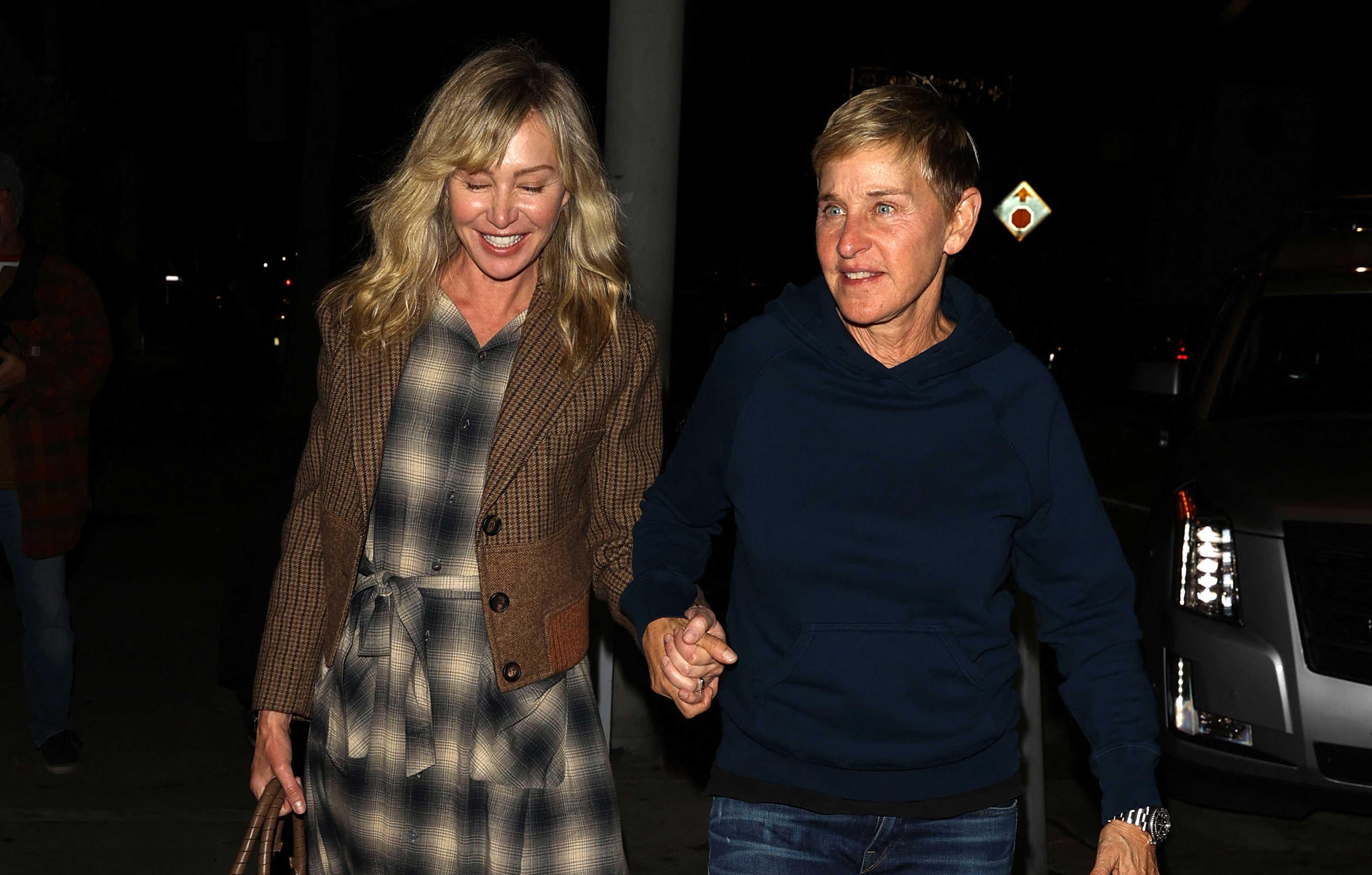 ellen degeneres appears glum first outing after stephen twitch boss death