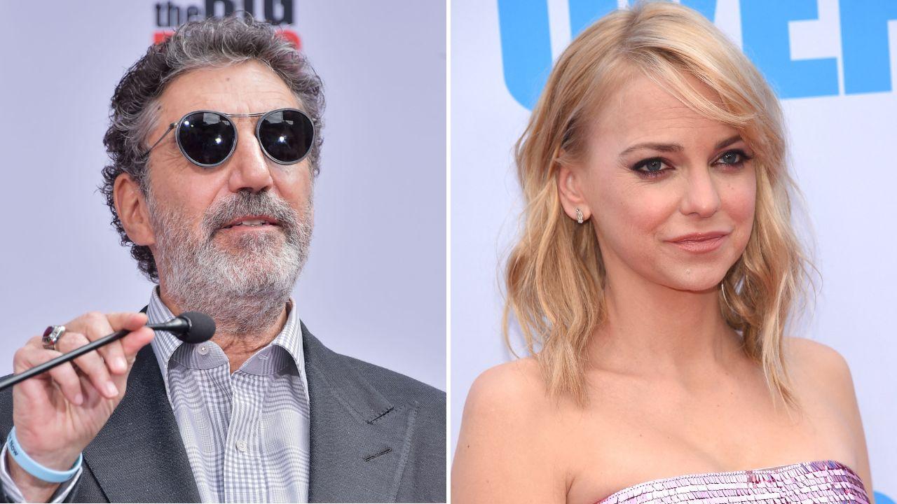 Split image of Chuck Lorre and Anna Faris