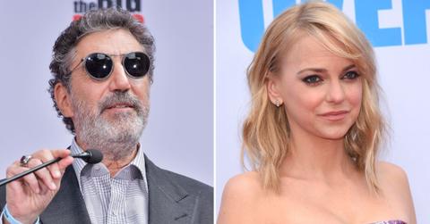 Split image of Chuck Lorre and Anna Faris