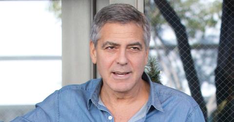 George Clooney rocks the double denim for a lunch meeting in Beverly Hills, California