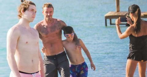 victoria becham swimsuit bikini body brooklyn david shirtless beach