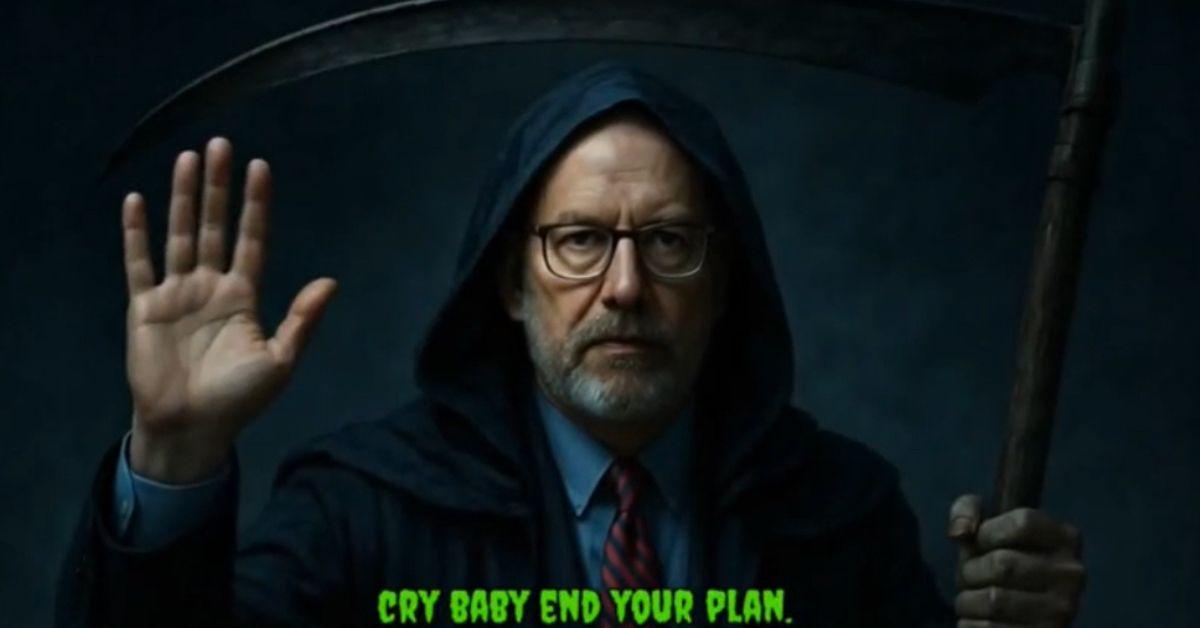photo of Russell Vought was portrayed as the Grim Reaper in the AI video