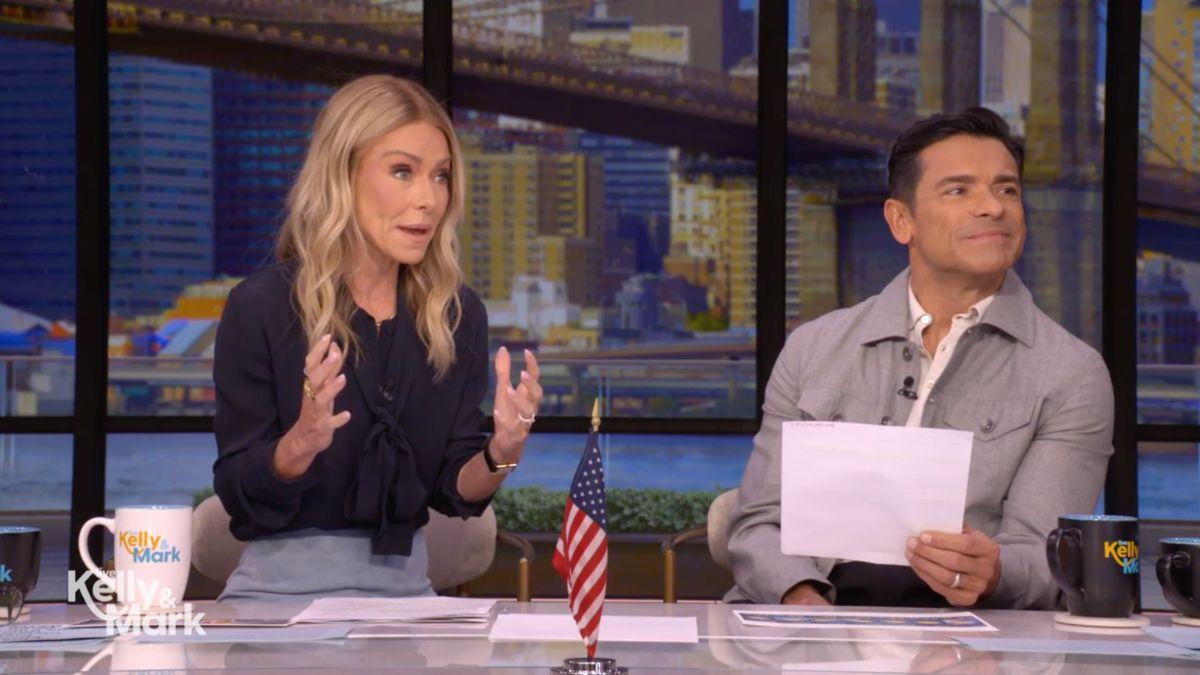 Image of Kelly Ripa couldn't get enough of the adorable animal.