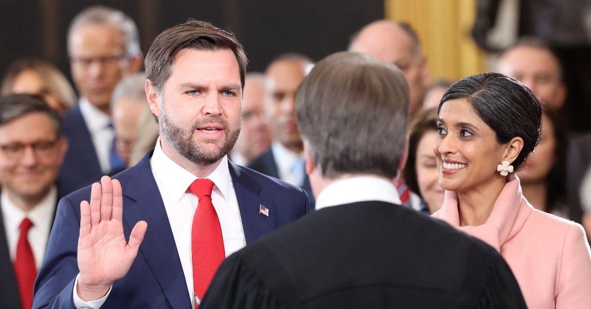 image of J.D. Vance was heard telling Erika Kirk, 'I’m proud of you.'