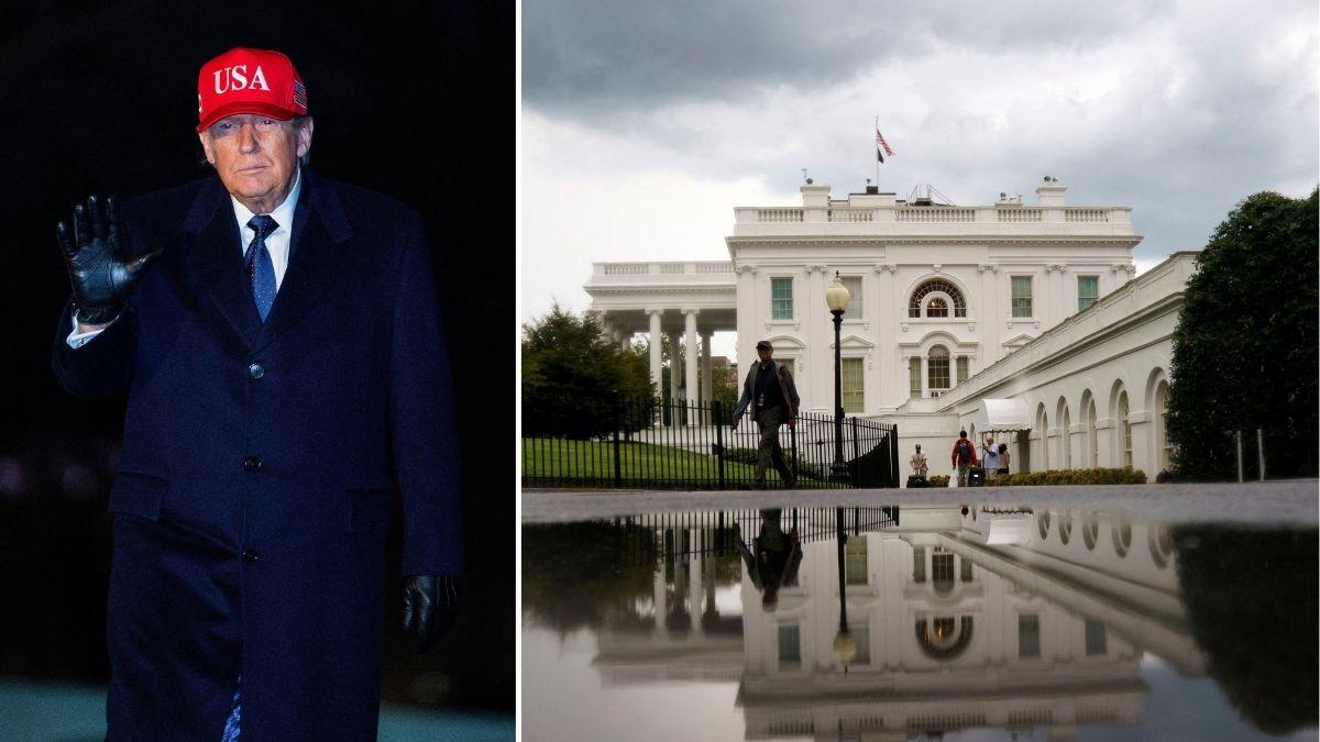 split image of Donald Trump and the White House