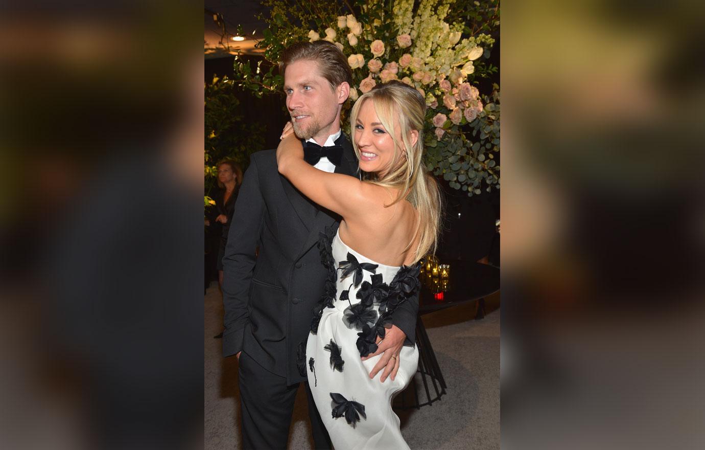 Karl Cook and Kaley Cuoco attend the 2019 InStyle and Warner Bros. 76th Annual Golden Globe Awards Post-Party