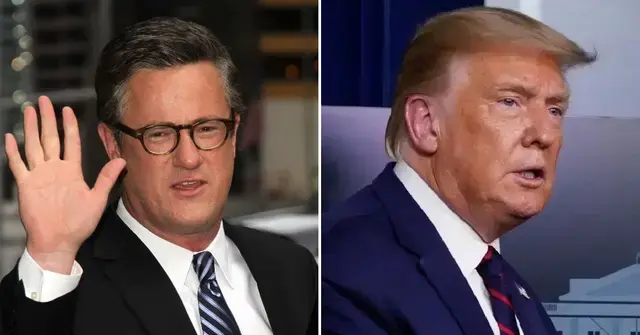 Joe Scarborough and Donald Trump split photo.