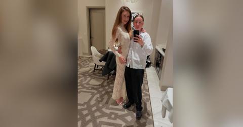 gabby windey sultry wedding dress las vegas wedding robby hoffman