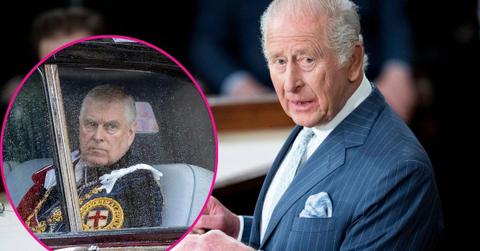 Split photo of King Charles and ex-Prince Andrew