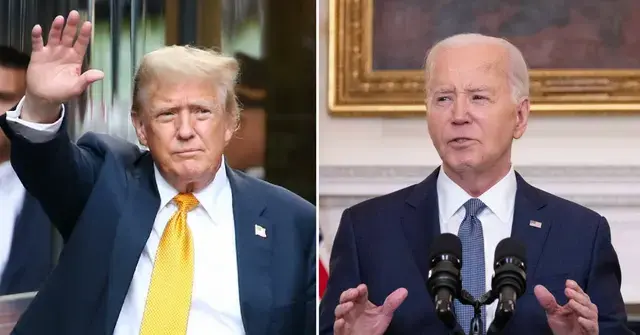 Split photo of Donald Trump and Joe Biden