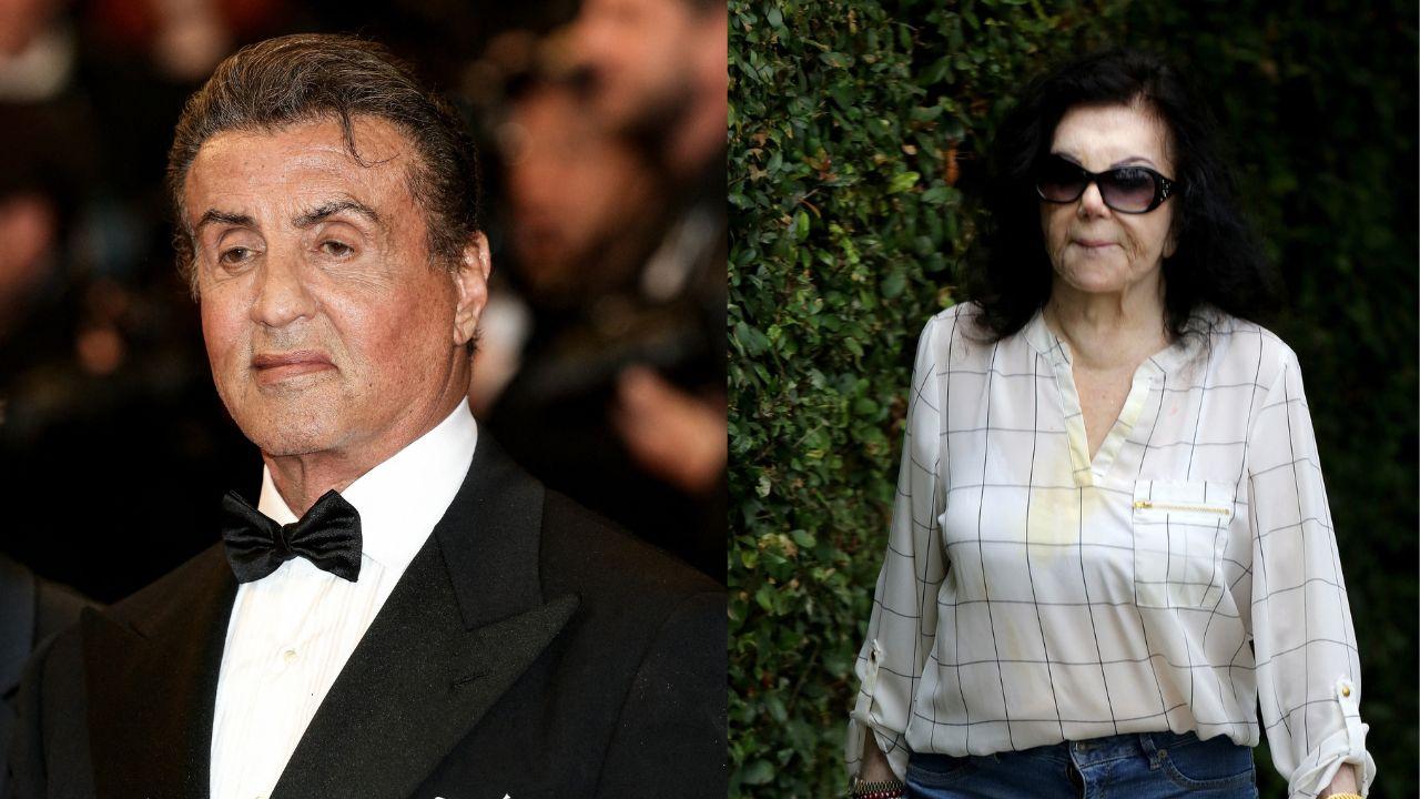 Split image of Sylvester Stallone and Jackie Stallone.