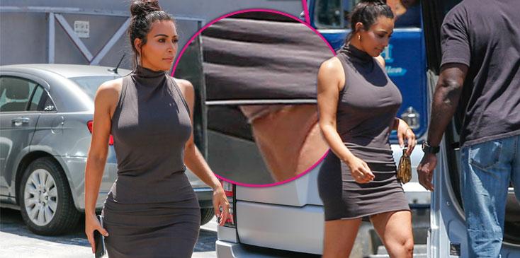 Embarrassing Kim Kardashian Suffers An Awful Wardrobe Malfunction In A Skintight Dress