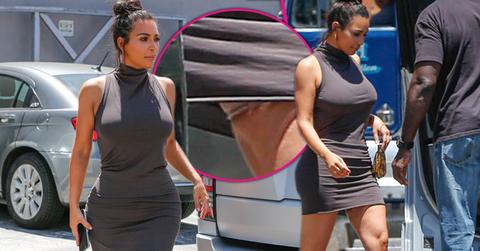 kim kardashian wardrobe malfunction accidentally shows off spanx